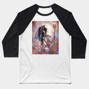 Dragon Girl Gothic Fantasy Art by Molly Harrison Baseball T-Shirt